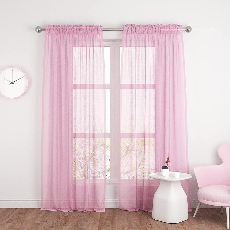 Niagara Fringe Sheer Curtains 92 Inches Long Living Room Sheers Curtain Panels Kitchen Bedroom